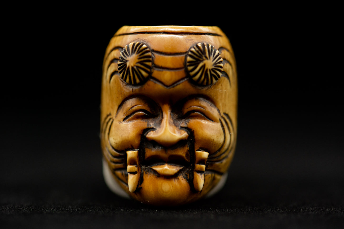 Signed NETSUKE Okina Japanese Edo - Meiji Antique