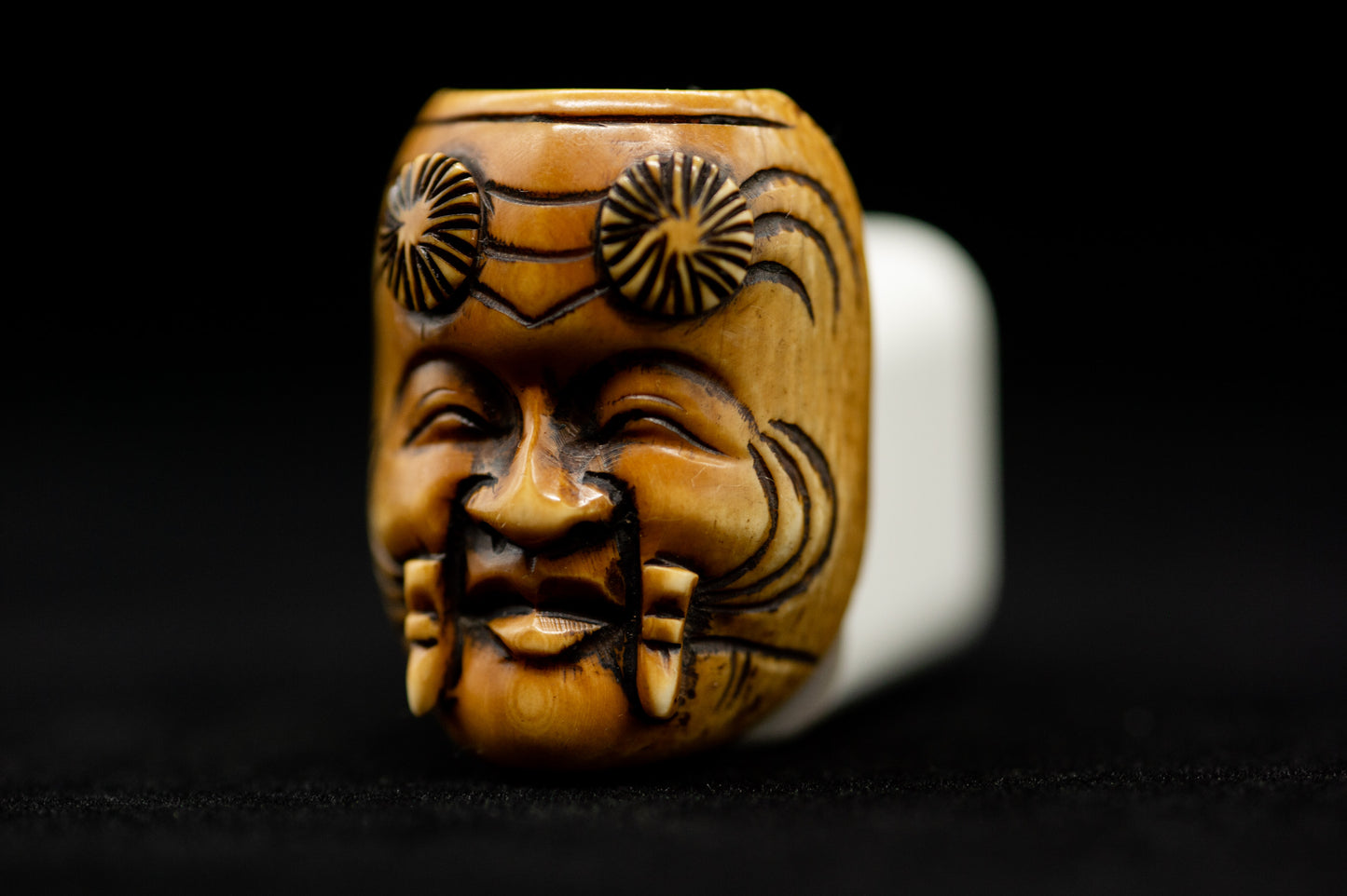 Signed NETSUKE Okina Japanese Edo - Meiji Antique
