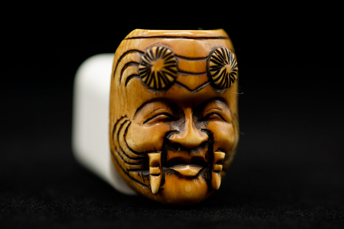 Signed NETSUKE Okina Japanese Edo - Meiji Antique