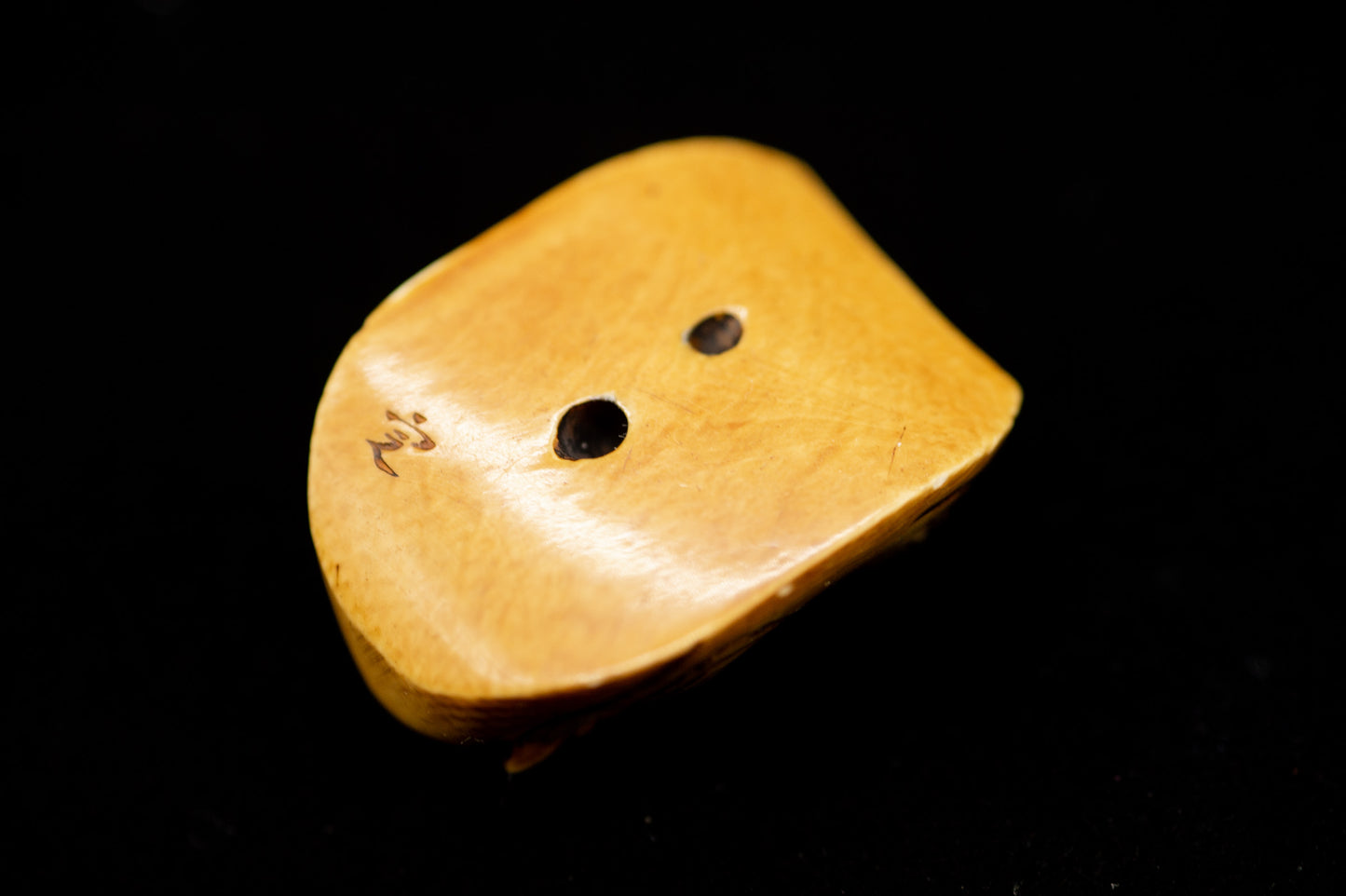Signed NETSUKE Okina Japanese Edo - Meiji Antique