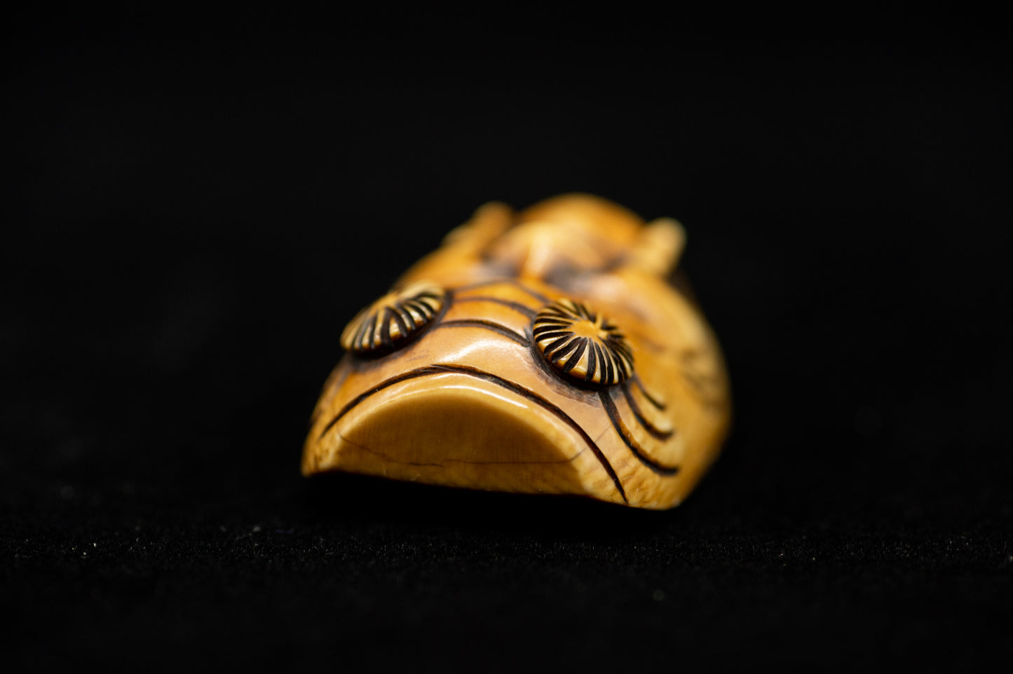 Signed NETSUKE Okina Japanese Edo - Meiji Antique