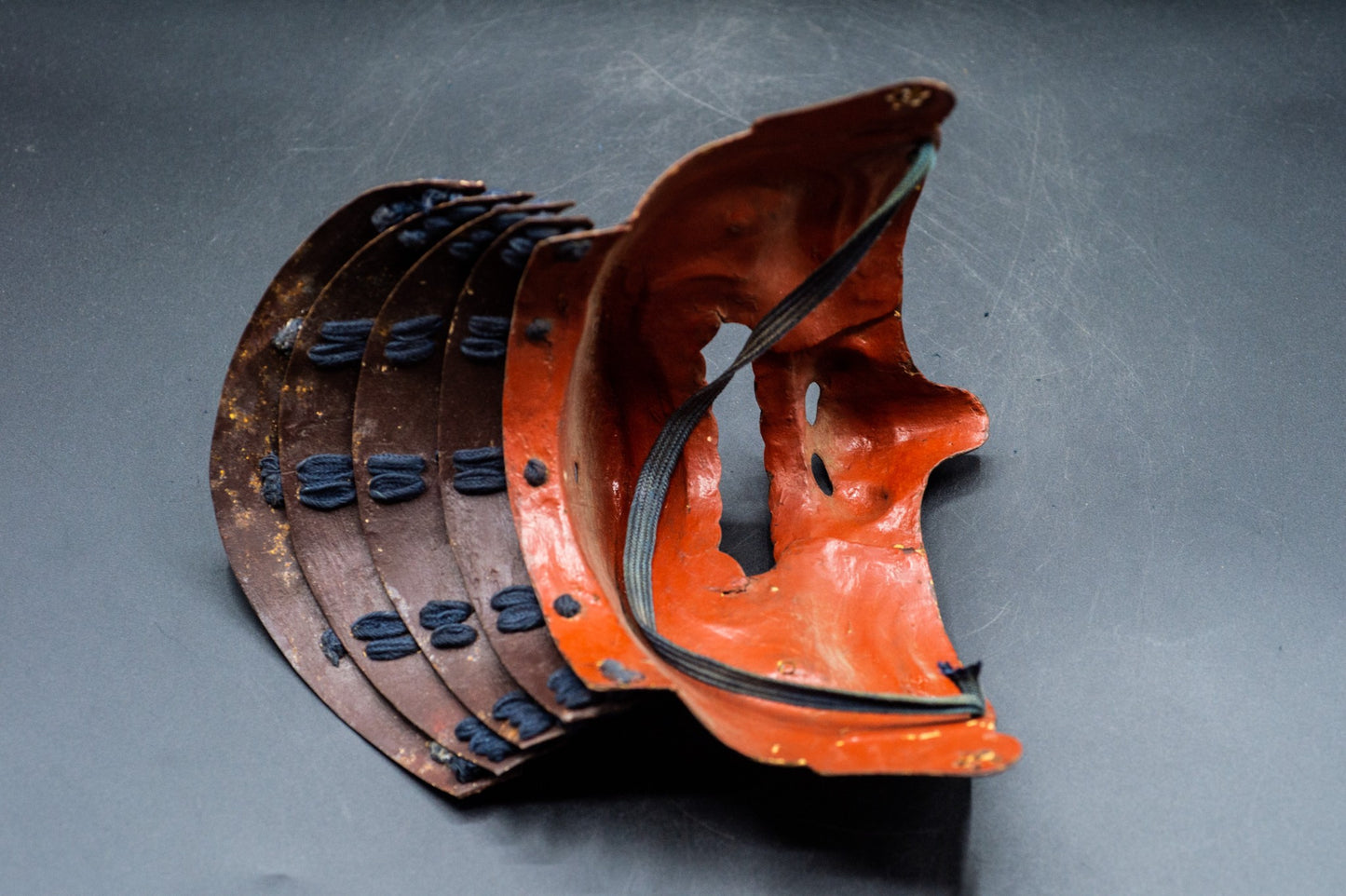 Genuine Iron MENPO Edo Period Antique Samurai Armor Mask Japanese