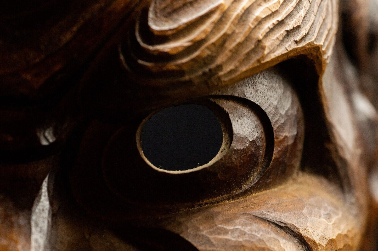 Excellent carving Wooden Noh Mask 獅子 Shishi Lion Japanese Antique Noh Men