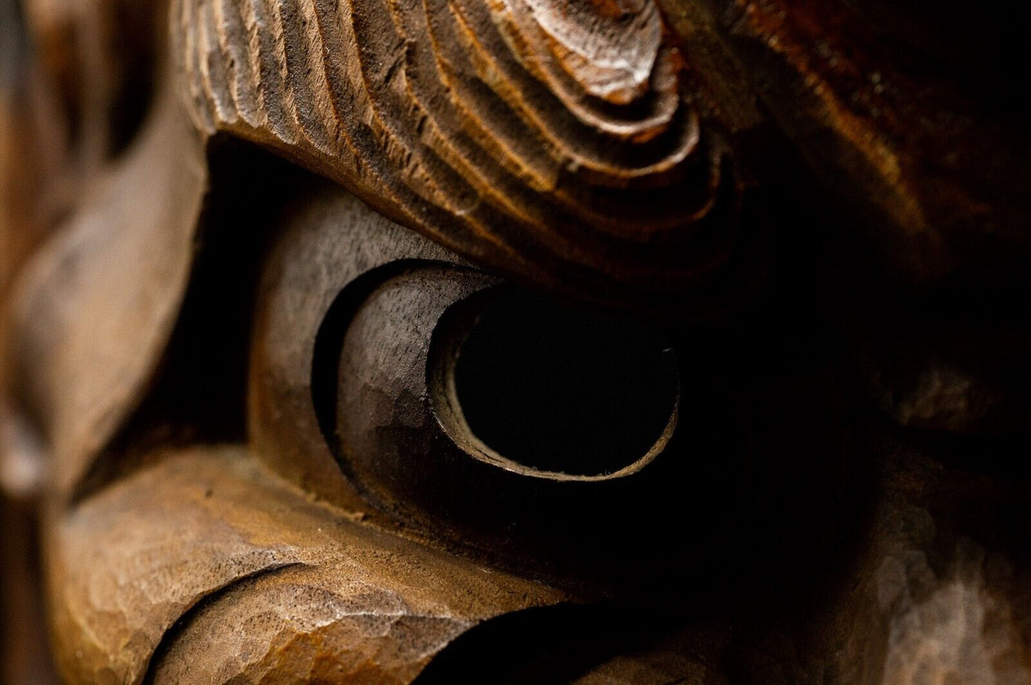 Excellent carving Wooden Noh Mask 獅子 Shishi Lion Japanese Antique Noh Men