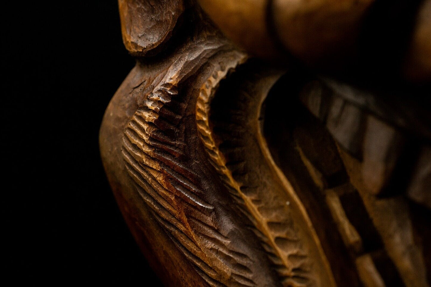Excellent carving Wooden Noh Mask 獅子 Shishi Lion Japanese Antique Noh Men