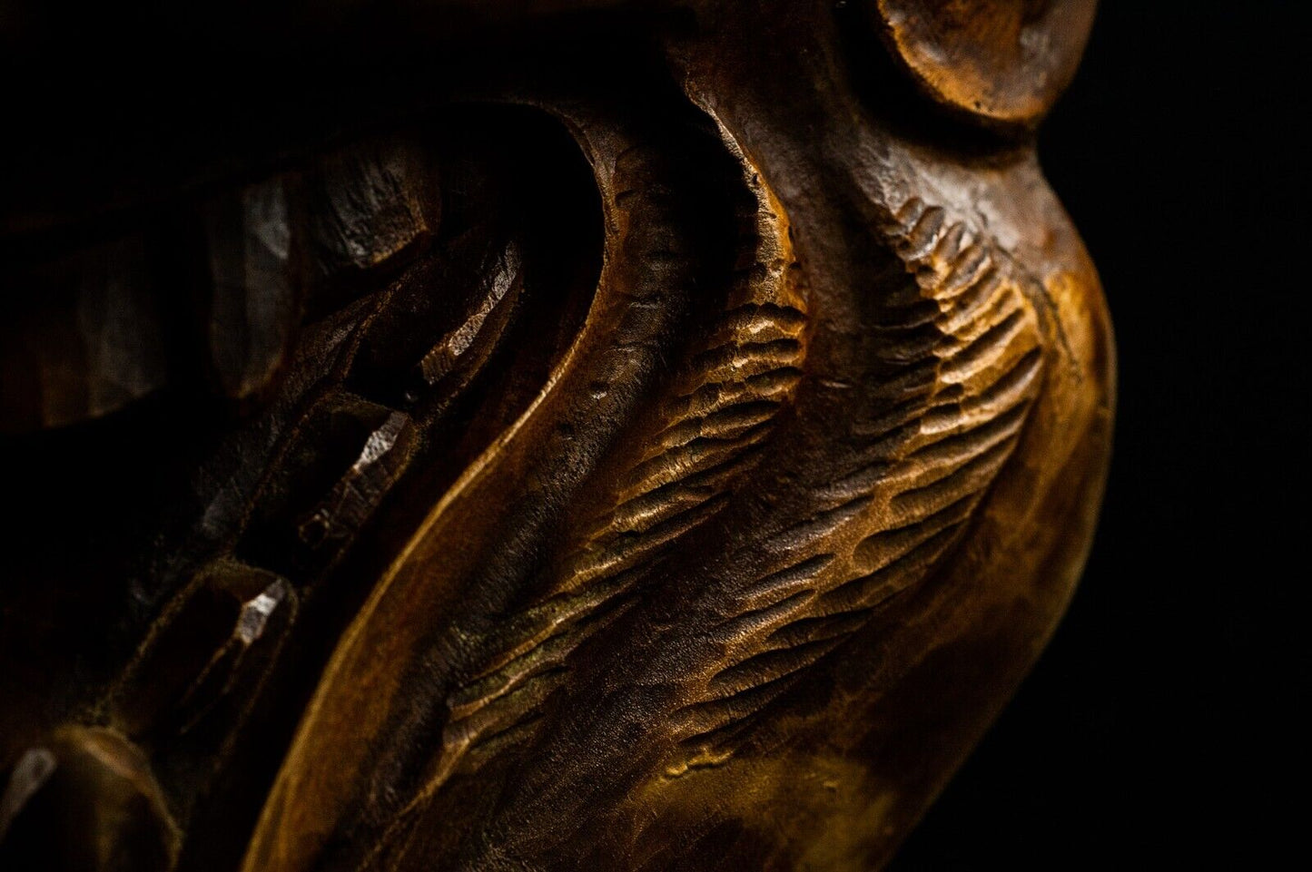 Excellent carving Wooden Noh Mask 獅子 Shishi Lion Japanese Antique Noh Men