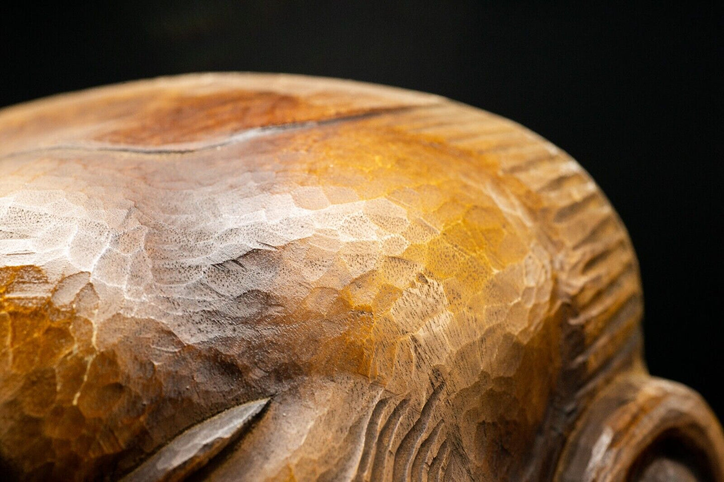 Excellent carving Wooden Noh Mask 獅子 Shishi Lion Japanese Antique Noh Men