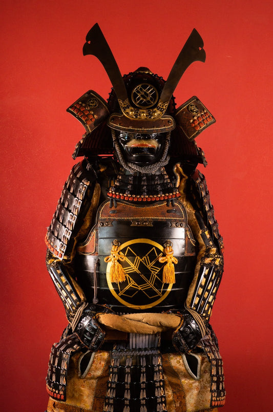 Samurai Armor Yoroi Wearable Life-size F/S w/chest Japanese Vintage Kabuto