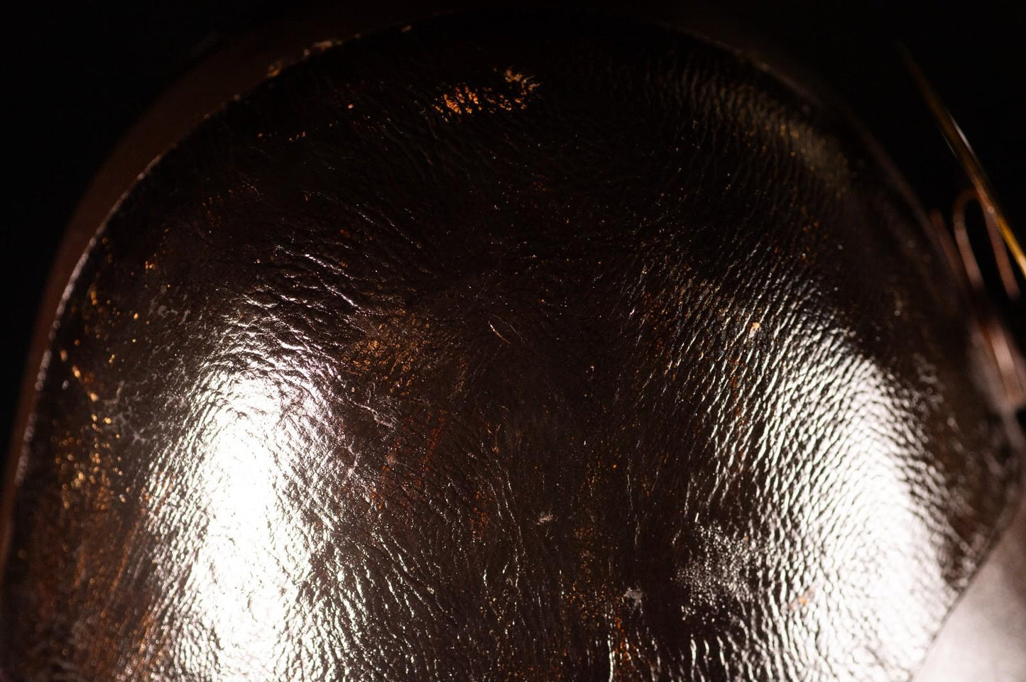 Genuine Antique Samurai leather-covered Helmet KABUTO Edo Period Iron F/S 66
