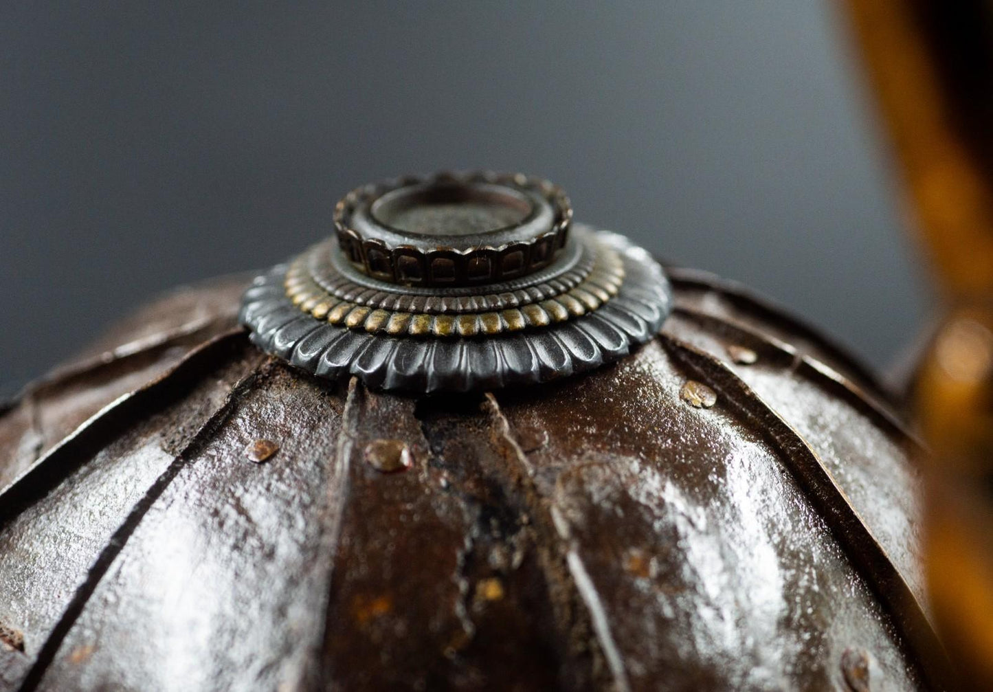 Genuine Antique Samurai Helmet KABUTO Edo Period Iron F/S 70