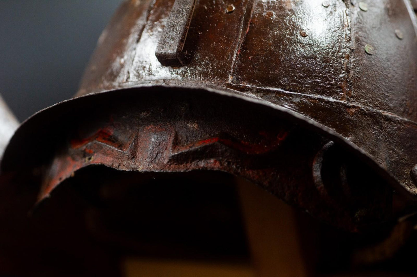 Genuine Antique Samurai Helmet KABUTO Edo Period Iron F/S 70