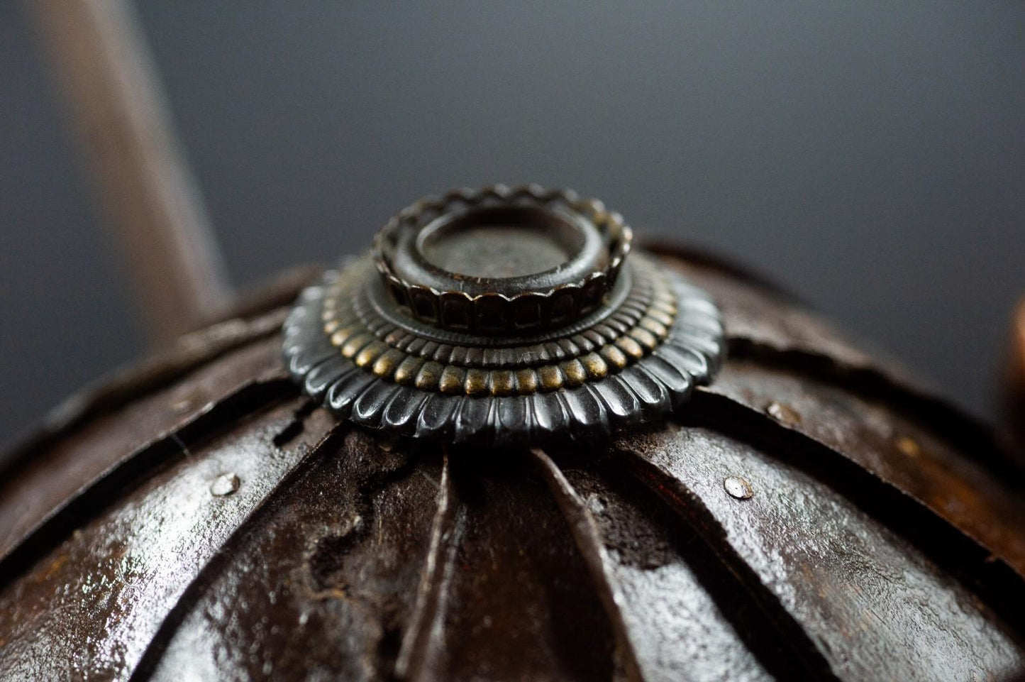 Genuine Antique Samurai Helmet KABUTO Edo Period Iron F/S 70