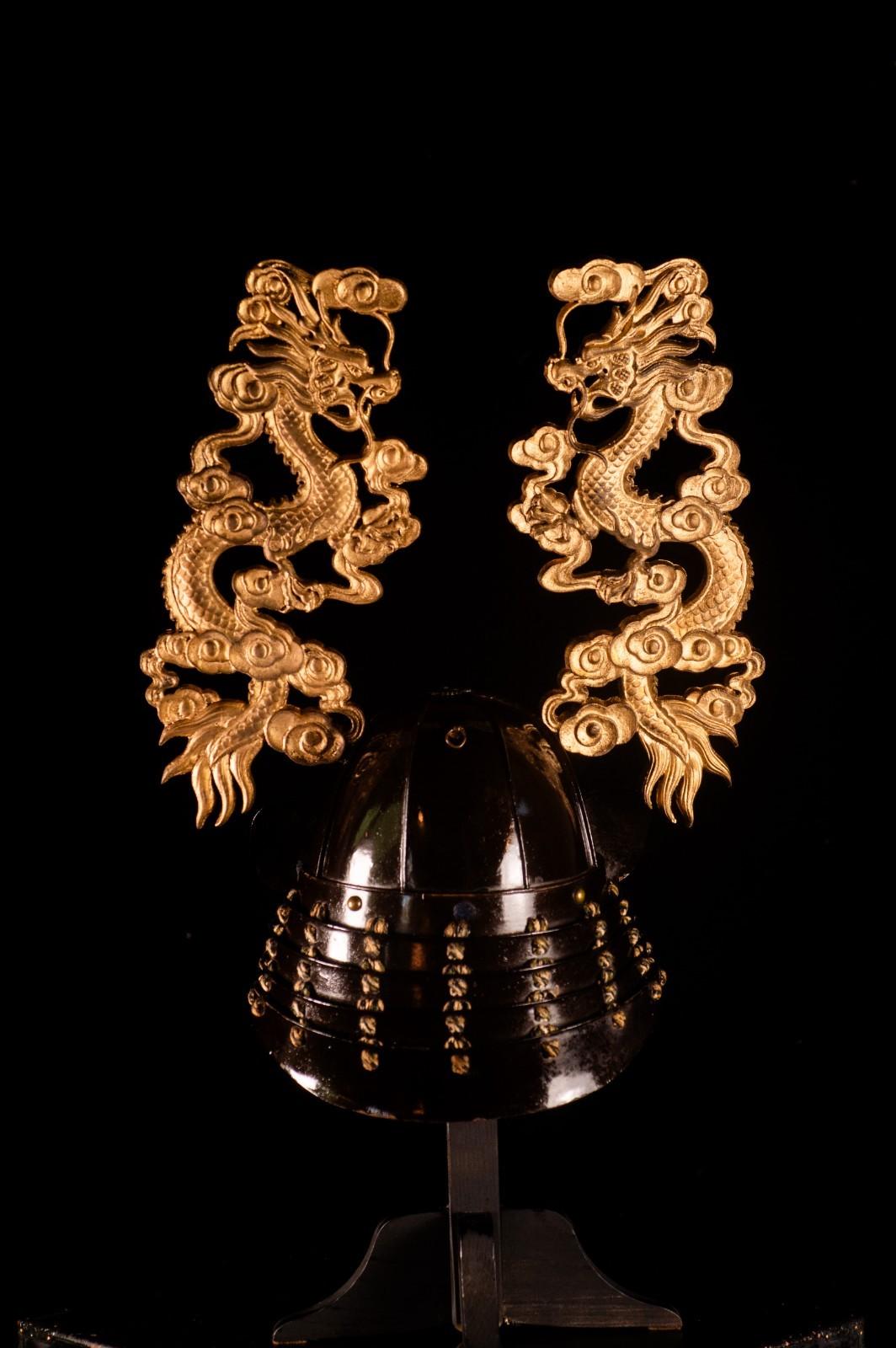 Genuine Antique Samurai Helmet Dragon KABUTO Edo PeriodF/S 73