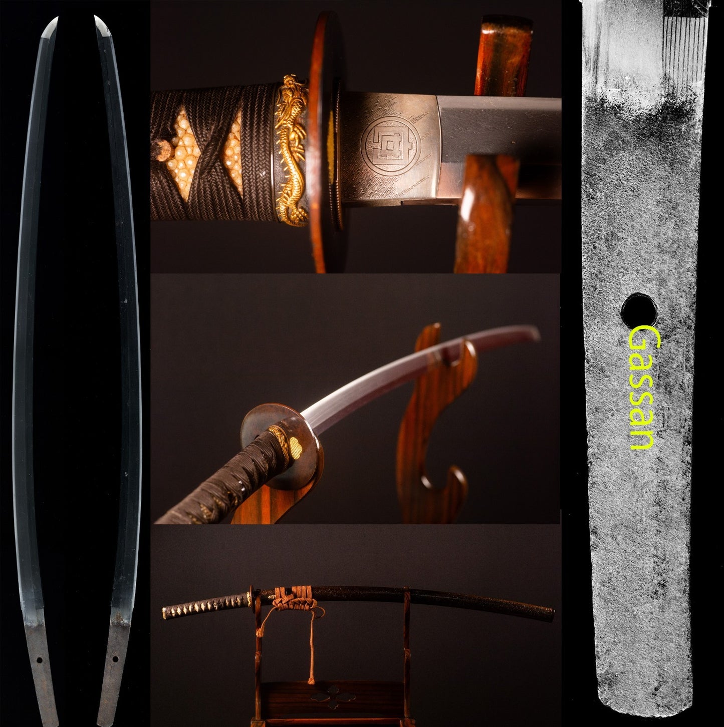 Katana Gassan 69cm w/Koshirae Japanese Genuine Antique Samurai Sword Nihonto