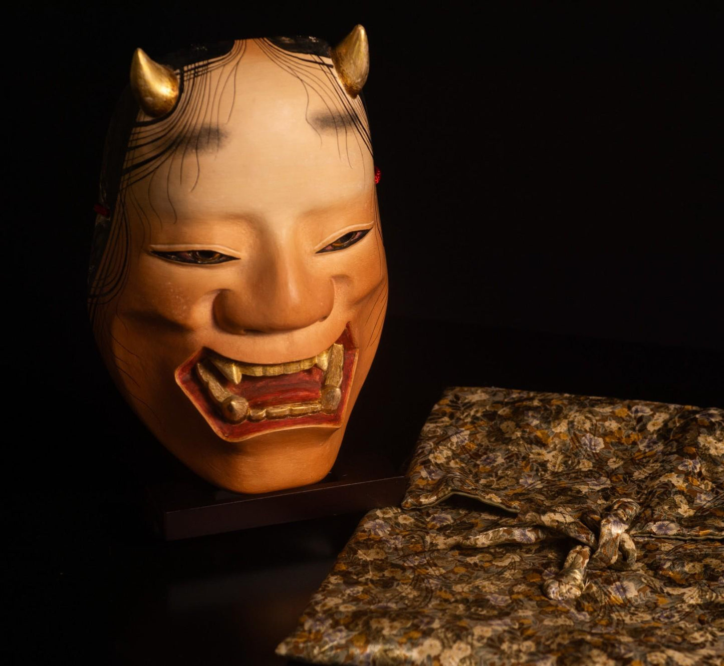 High Grade Genuine Wooden Noh Mask Namanari Japanese Made in Japan