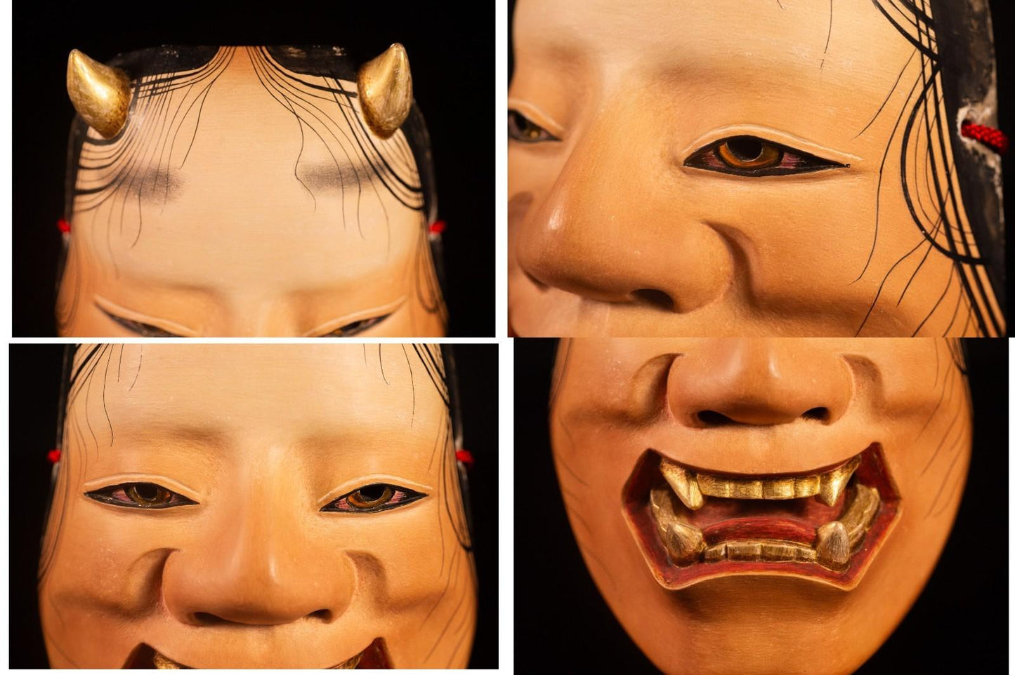 High Grade Genuine Wooden Noh Mask Namanari Japanese Made in Japan