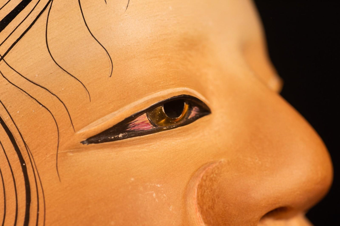 High Grade Genuine Wooden Noh Mask Namanari Japanese Made in Japan