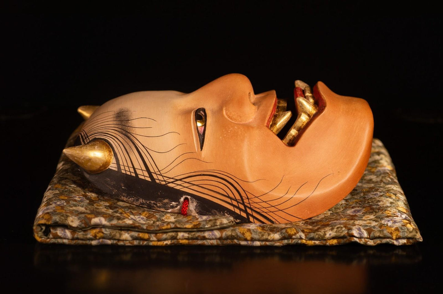 High Grade Genuine Wooden Noh Mask Namanari Japanese Made in Japan