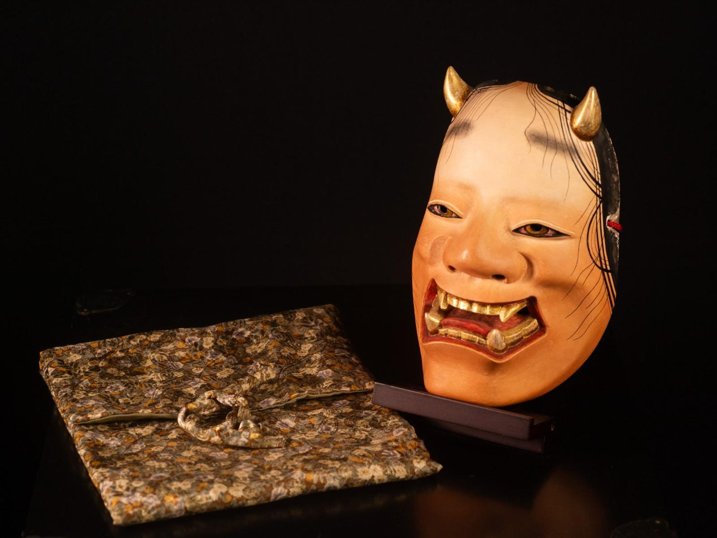 High Grade Genuine Wooden Noh Mask Namanari Japanese Made in Japan