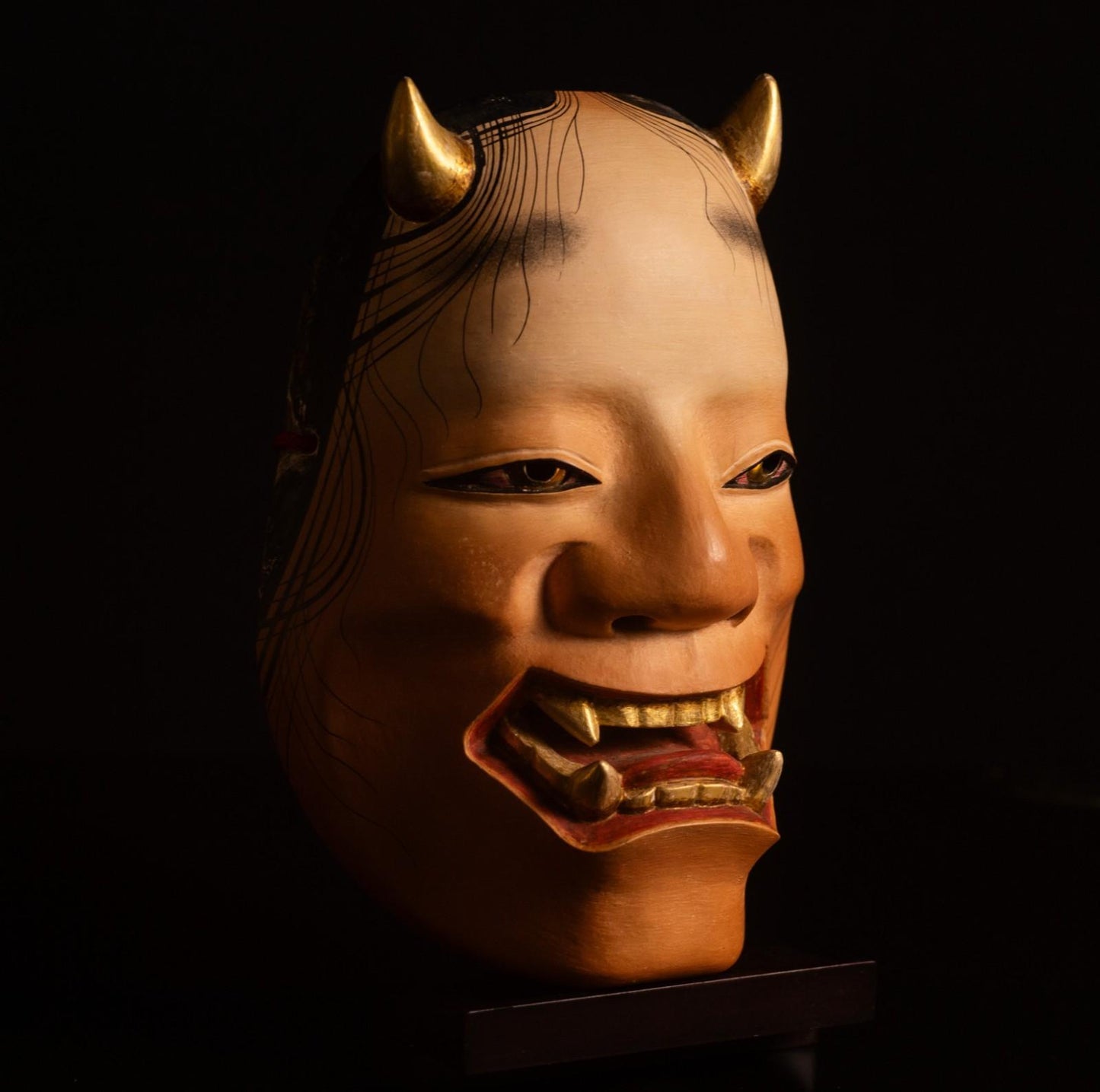 High Grade Genuine Wooden Noh Mask Namanari Japanese Made in Japan