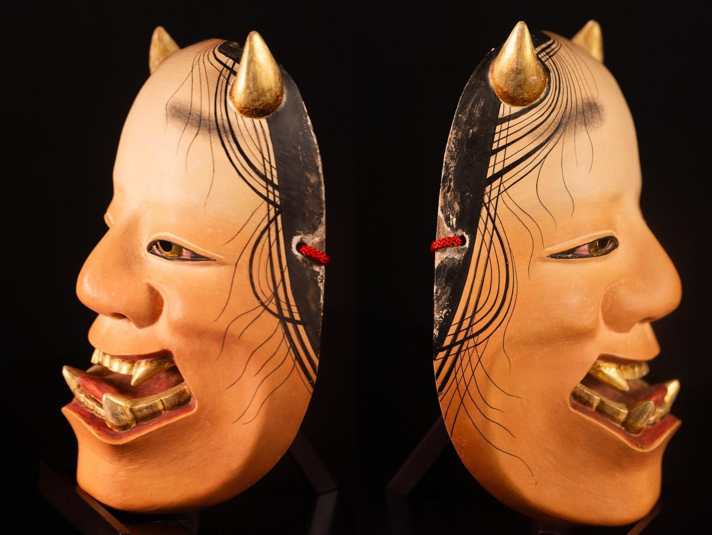 High Grade Genuine Wooden Noh Mask Namanari Japanese Made in Japan