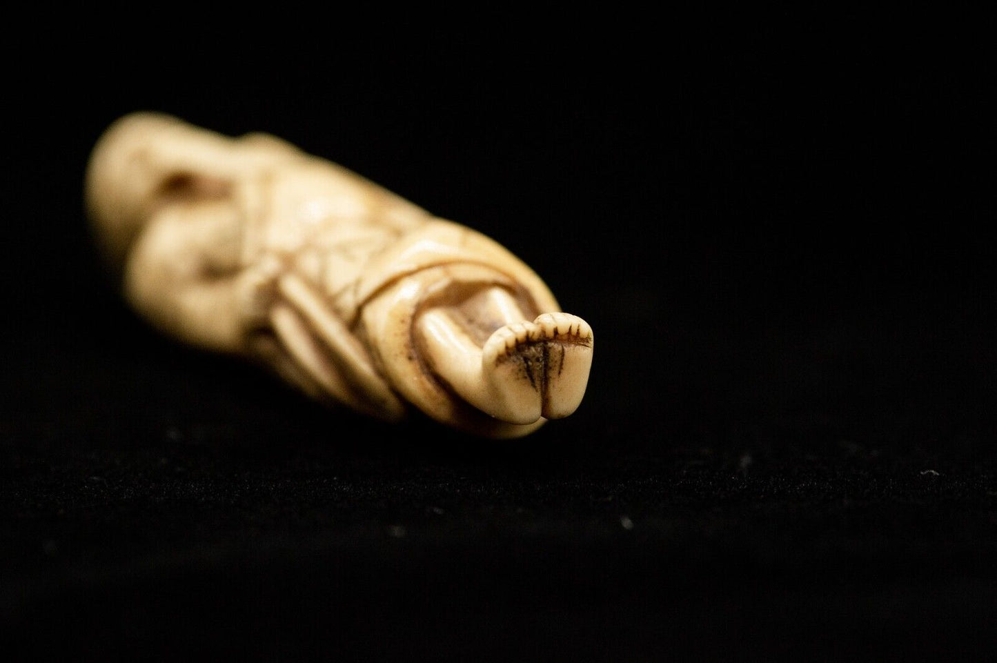 Stag Antler NETSUKE Hermit Japanese Edo Meiji Antique