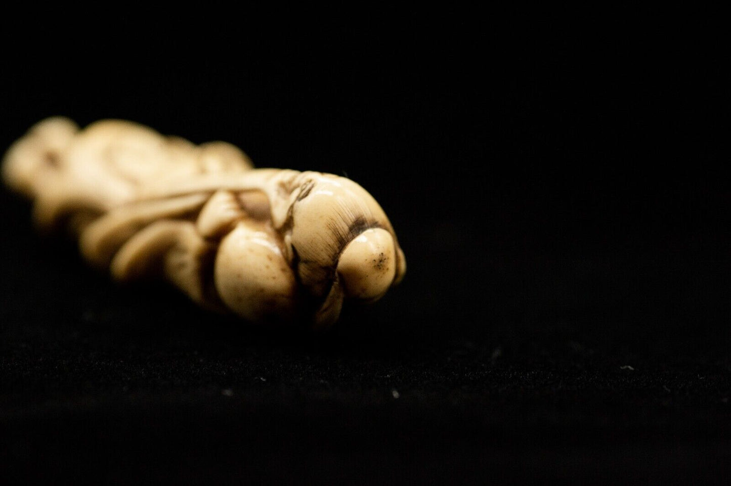 Stag Antler NETSUKE Hermit Japanese Edo Meiji Antique