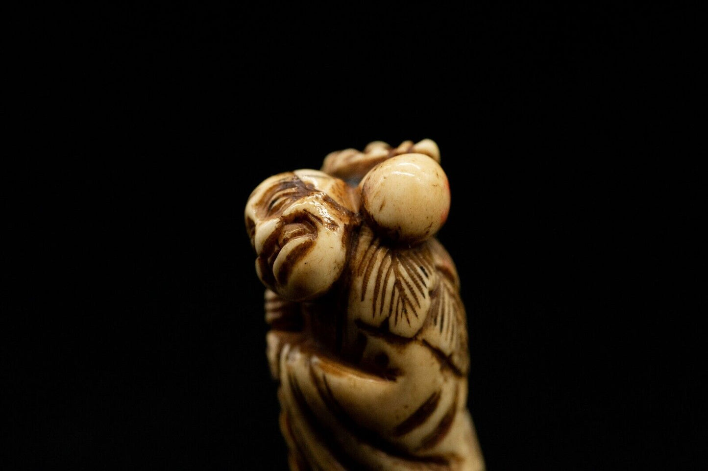 Stag Antler NETSUKE Hermit Japanese Edo - Meiji Antique Vintage