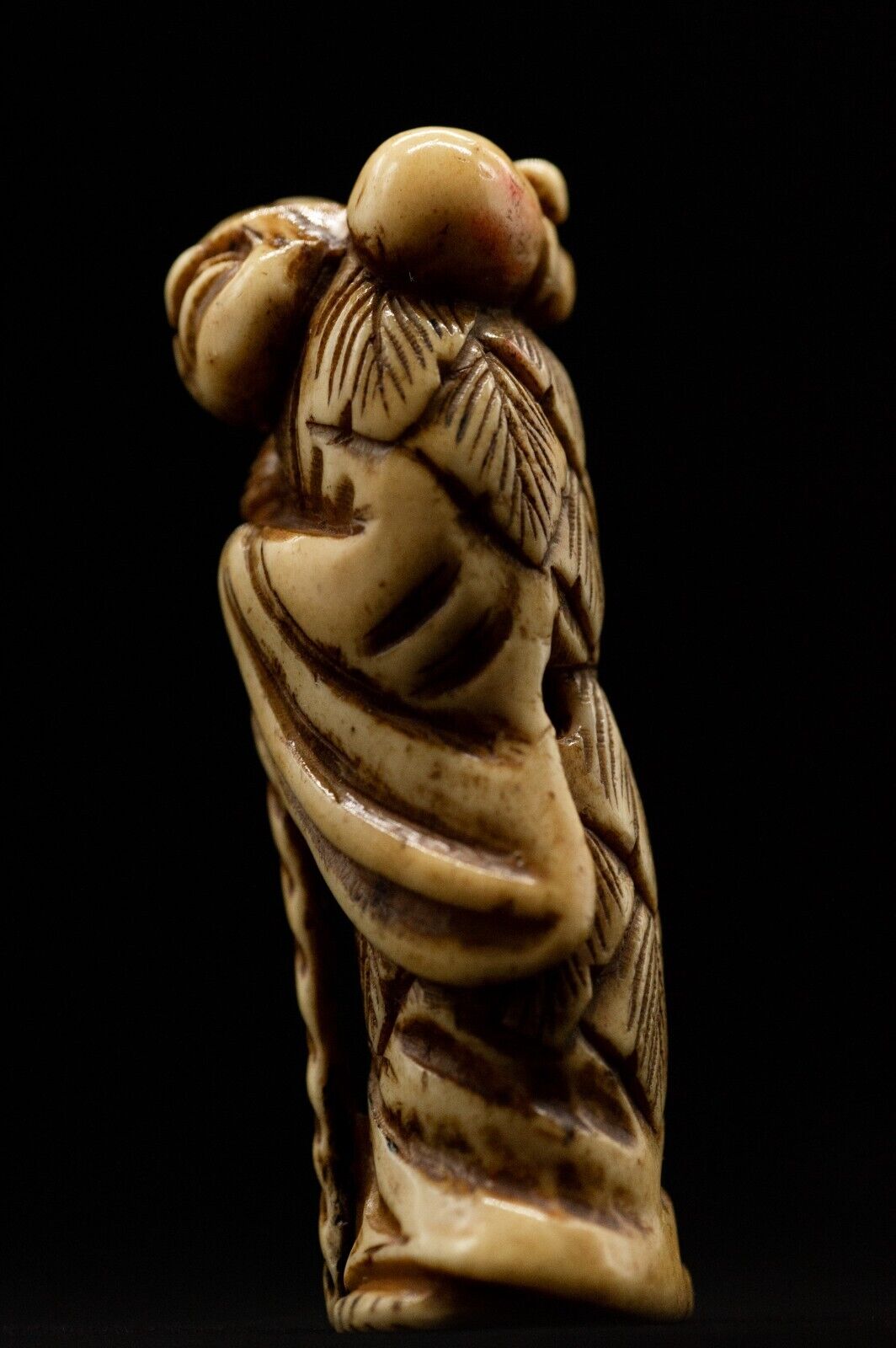 Stag Antler NETSUKE Hermit Japanese Edo - Meiji Antique Vintage