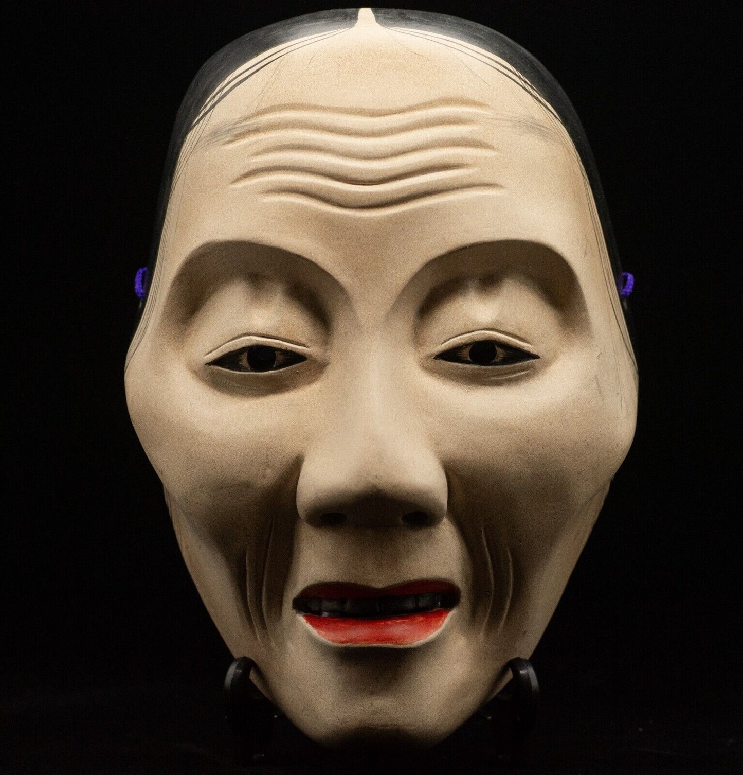 HQ Signed Wooden Noh Mask 老女 Old Woman Noh Men Japanese Vintage