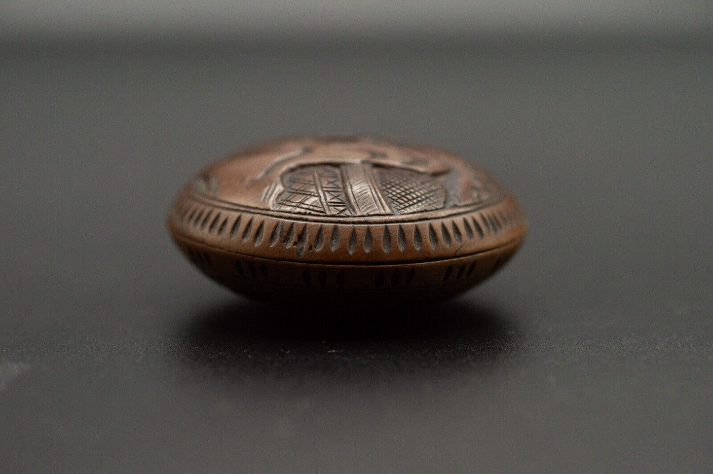 Wooden NETSUKE  Manjyu Netsauke Japanese Woodcraft Antique Vintage