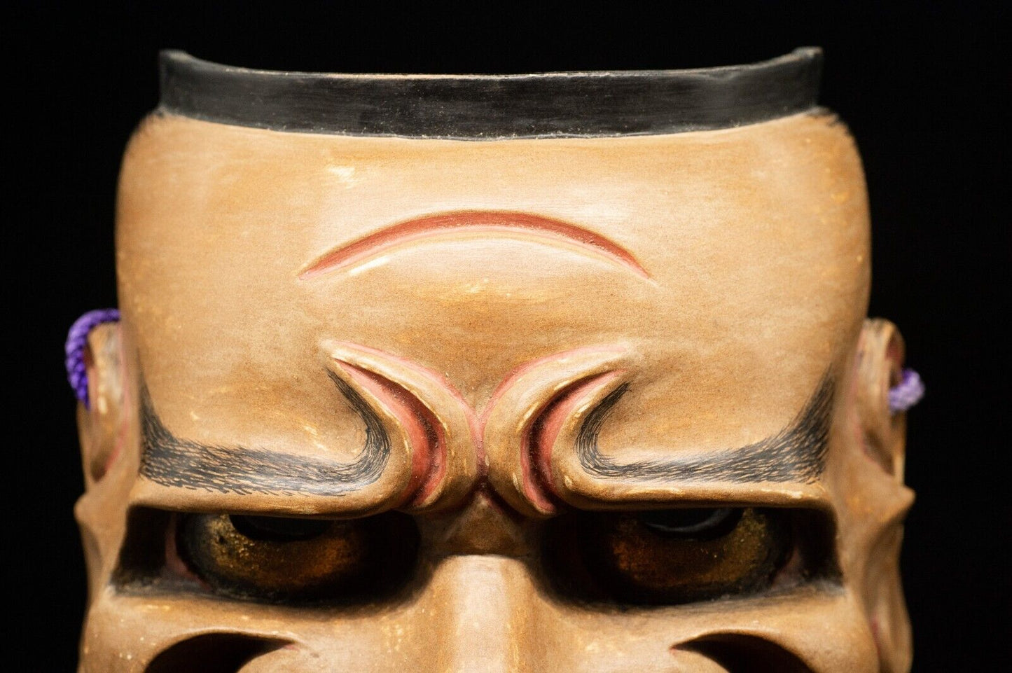 HQ Wooden Noh Mask Kiba Beshimi 牙癋見 Noh Men Japanese Vintage