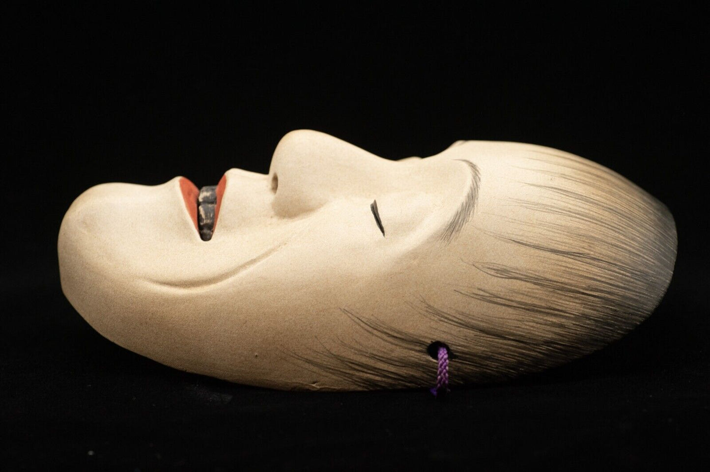 HQ Signed Wooden Noh Mask Yoroboshi 弱法師 Noh Men Japanese Vintage