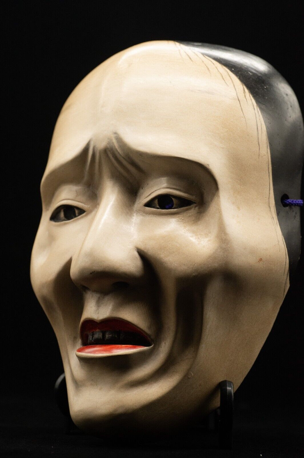 HQ Signed Wooden Noh Mask Higaki-Onna 檜垣女 Seiun 静雲 Made Noh Men Japanese Vintage