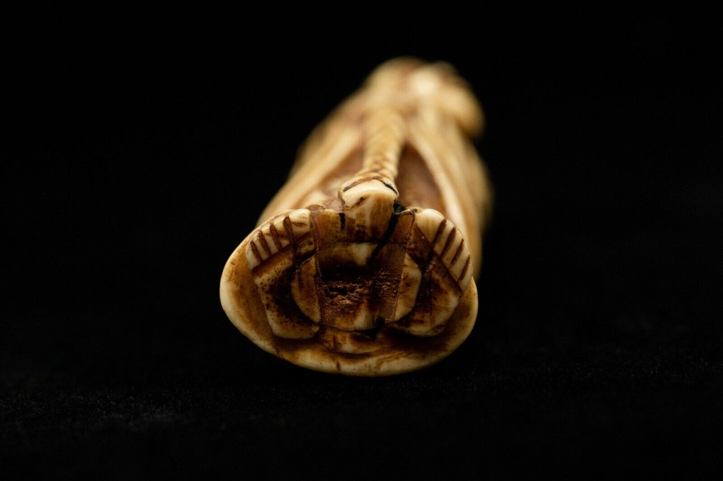 Stag Antler NETSUKE Hermit Japanese Edo - Meiji Antique Vintage