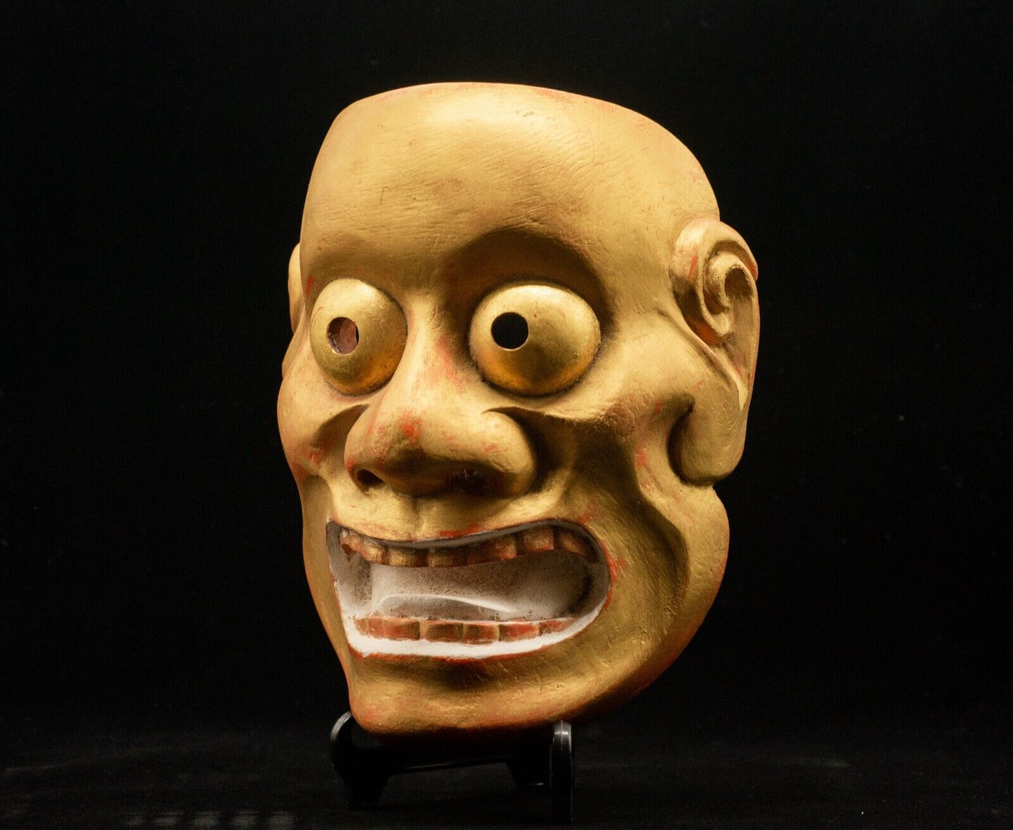 Signed Wooden Noh Mask Ootobide 大飛出 Shu Made Noh Men Japanese Vintage/Antique