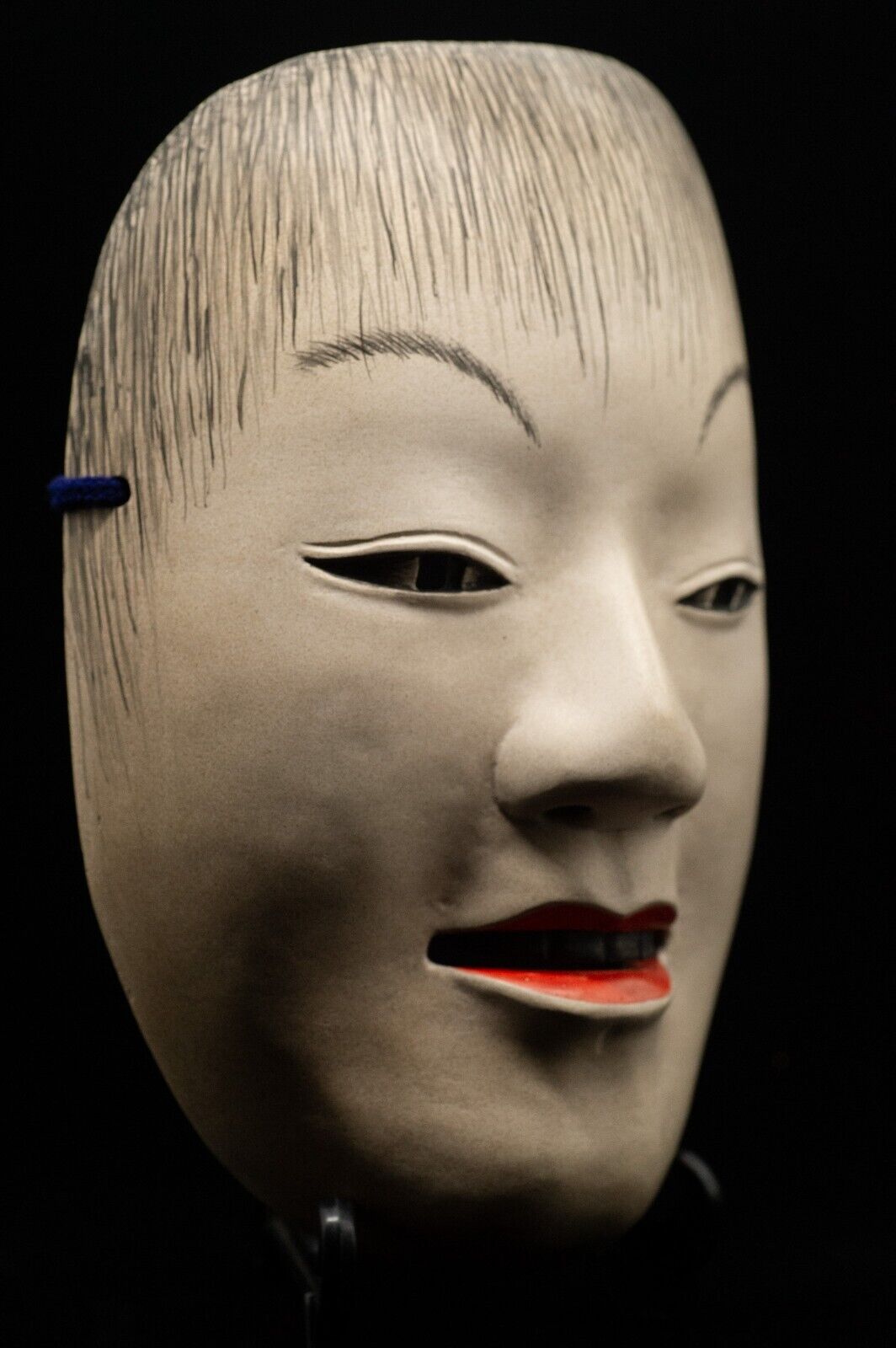 HQ Signed Wooden Noh Mask Doji 童子 young boy  w/Bag Noh Men Japanese Vintage