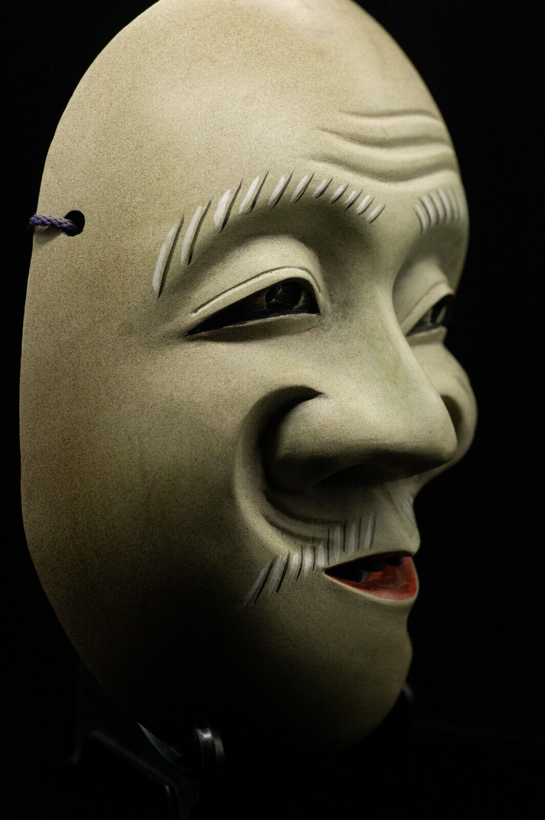 HQ Signed Wooden Noh Mask Ooji 祖父 Noh Men Japanese Vintage