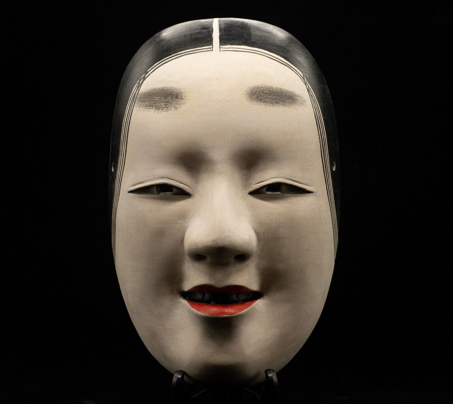 HQ Signed Wooden Noh Mask Magojiro 孫次郎 Seiun 静雲 Made Noh Men Japanese Vintage