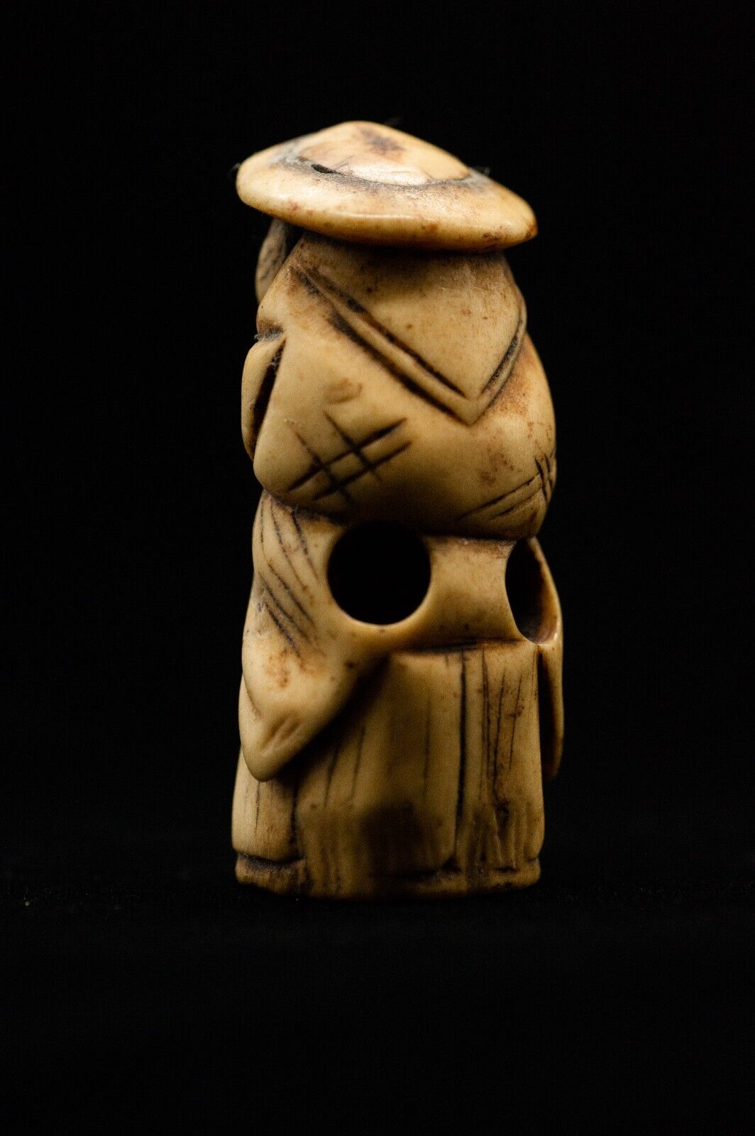 Stag Antler NETSUKE Dutchman Japanese Edo - Meiji Antique Vintage