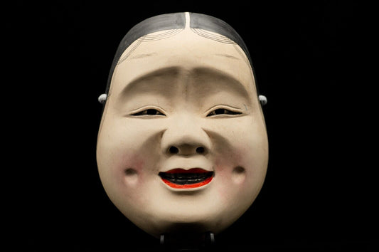 HQ Signed Wooden Noh Mask Otohime 乙姫 Noh Men Japanese Antique Vintage