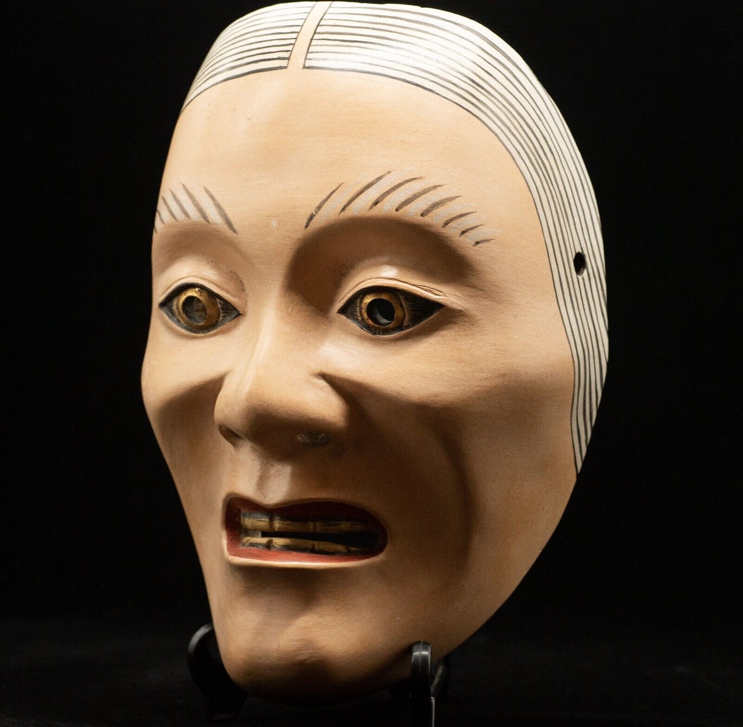 HQ Signed Wooden Noh Mask Yamanba 山姥 Seiun 静雲 Made Noh Men Japanese Vintage