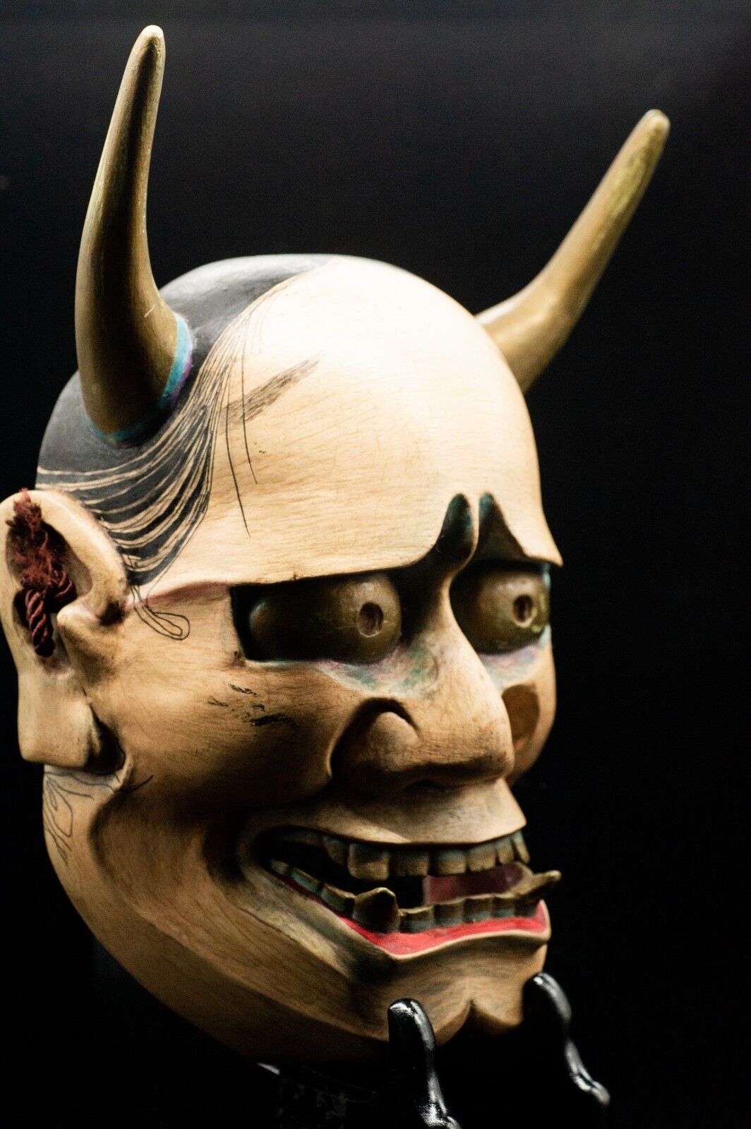 HQ Wooden Noh Mask Hannya 般若 Noh Men Japanese Antique Vintage Hannnya