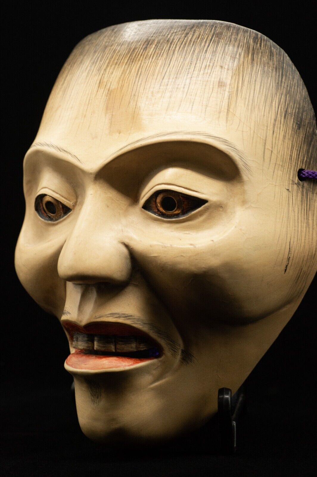 HQ Signed Wooden Noh Mask Frog Kawazu 蛙 Seiun 静雲 Made Noh Men Japanese Vintage