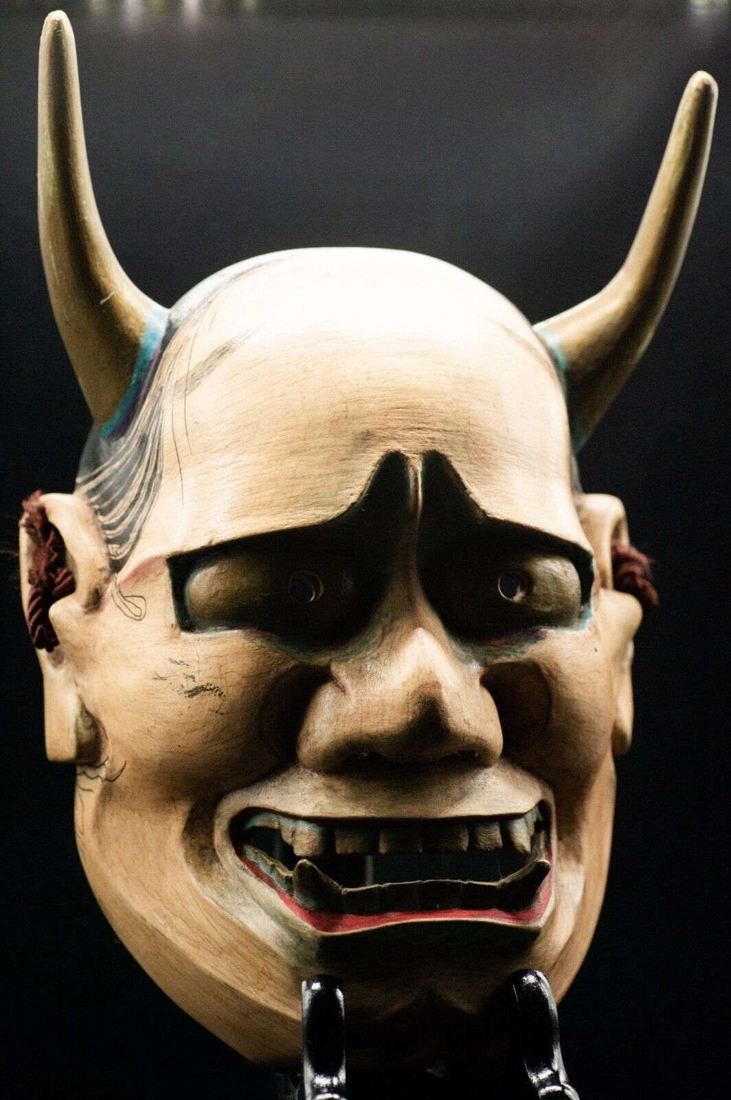 HQ Wooden Noh Mask Hannya 般若 Noh Men Japanese Antique Vintage Hannnya