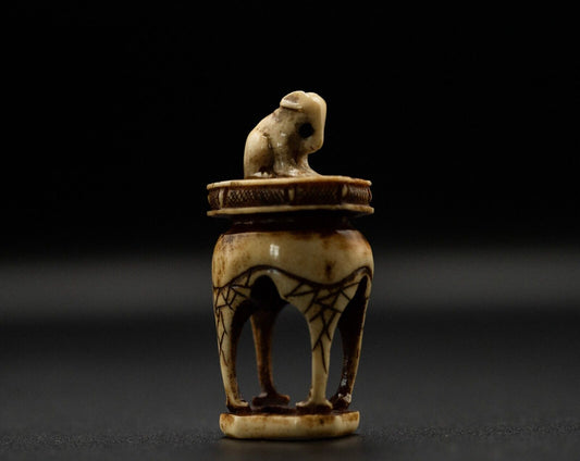 Stag Antler NETSUKE Rat / Mouse Japanese Edo Meiji Antique