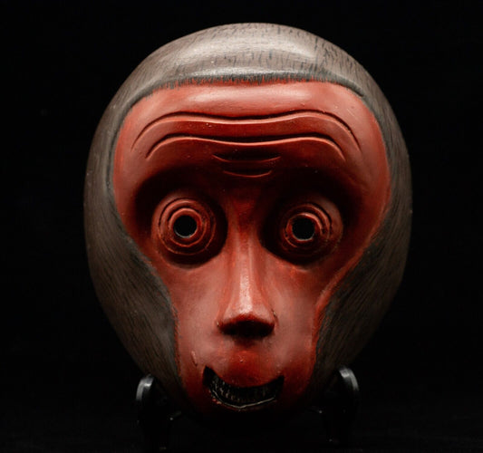 HQ Signed Wooden Noh Mask Monkey Noh Men Japanese Antique Vintage