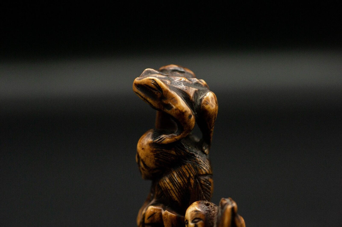 Stag Antler NETSUKE Hermit Japanese Edo - Meiji Antique Vintage