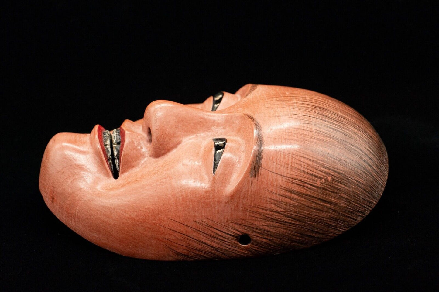 HQ Signed Wooden Noh Mask 猩々Shojo Noh Men Japanese Antique Vintage