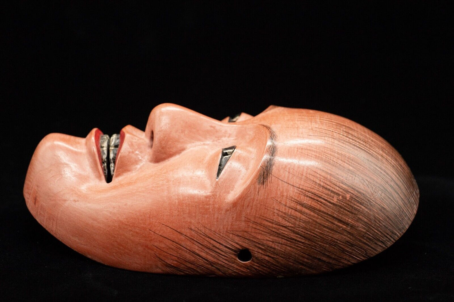 HQ Signed Wooden Noh Mask 猩々Shojo Noh Men Japanese Antique Vintage